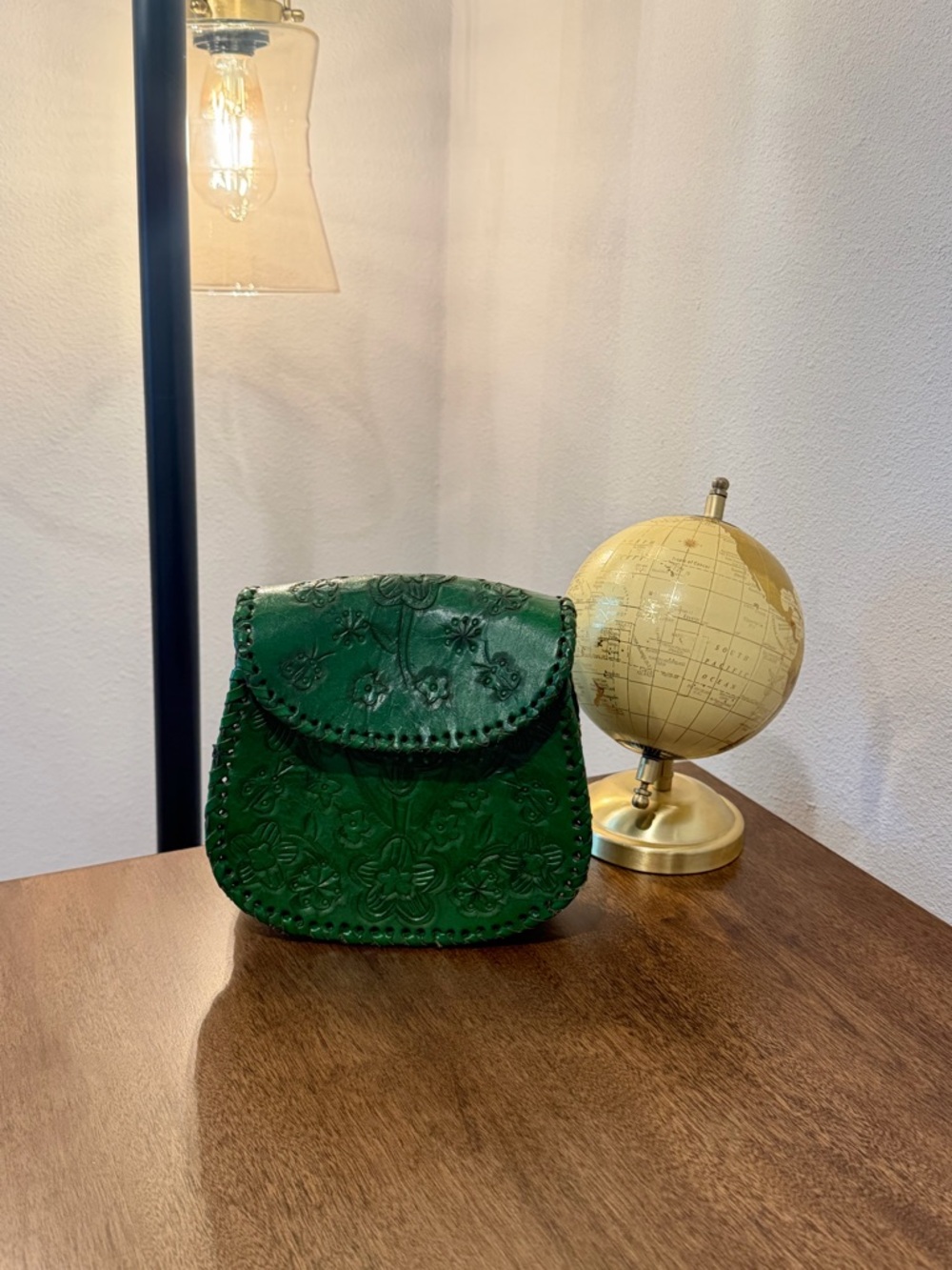 Green Floral Embossed Crossbody Bag - Women's Fashion (From Mexico)
